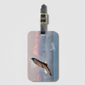 Bald Eagle Soar Mountains Inspirerend Natuur Bagagelabel (Voorkant (verticaal))