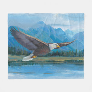 Bald Eagle Soaring Fleece Deken