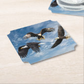 Bald Eagle Soaring Kartonnen Onderzetters (Gekanteld)