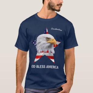 Bald Eagle, Star, aanpasbare vlag T-shirt