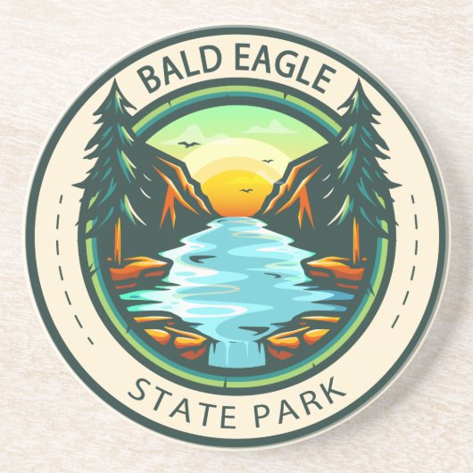 Bald Eagle State Park Pennsylvania Badge Zandsteen Onderzetter (Voorkant)