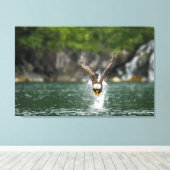 Bald Eagle The Big Catch Canvas Afdruk (Insitu (Houten vloer))