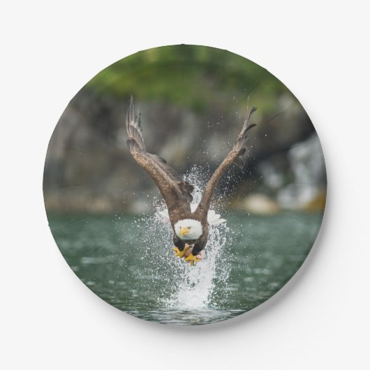 Bald Eagle The Big Catch Papieren Bordje (Voorkant)