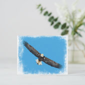 Bald Eagle tijdens de vlucht Briefkaart (Staand voorkant)