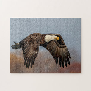 Bald Eagle tijdens de vlucht Legpuzzel