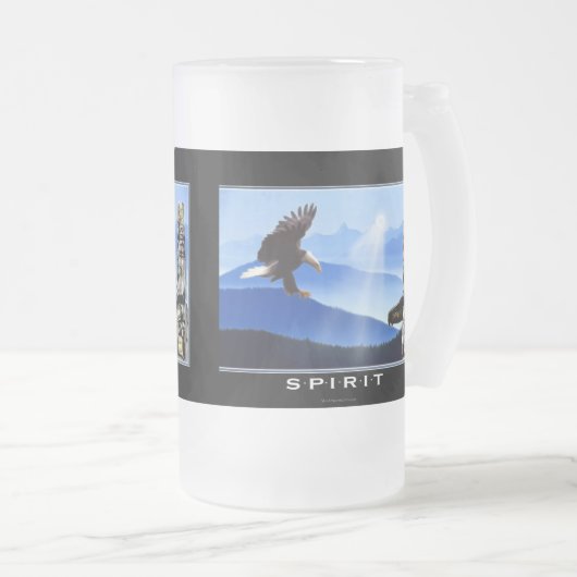 Bald Eagle & Totem-Pole Drink Mok (Voorkant rechts)