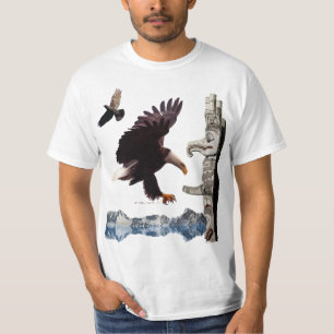 Bald Eagle, Totem Pole, Raven & Mountain T-shirt