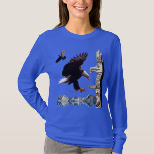 Bald Eagle, Totem Pole, Raven & Mountain T-shirt