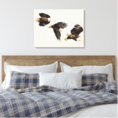 Bald Eagle Triple Flight Canvas Afdruk (Insitu (Slaapkamer))