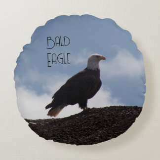 Bald Eagle/Turkey Vulture Round Pillow Rond Kussen