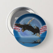 BALD EAGLE & US FLAG Patriot Series Button (Voorkant /achterkant)