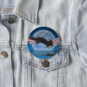 BALD EAGLE & US FLAG Patriot Series Button (In situ)