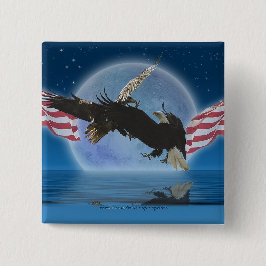 BALD EAGLE & US FLAG Patriot Series Button (Voorkant)