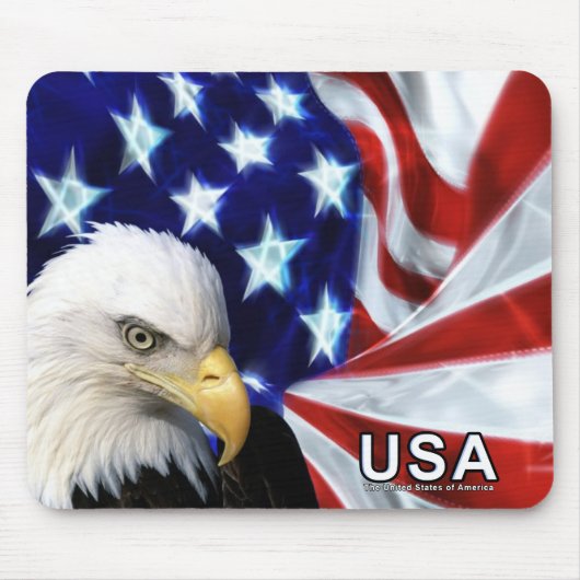 Bald Eagle USA Flag Muismat (Voorkant)