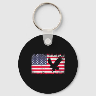 Bald Eagle Usa Flag Patriotic Fourth Of July Dom Sleutelhanger