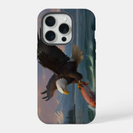 Bald Eagle vangt een zalm in de schemering iPhone 15 Pro Hoesje