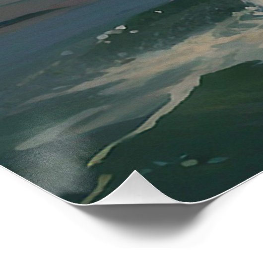 Bald Eagle vangt een zalm in de schemering Perfect Poster (Hoek)