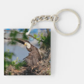 Bald Eagle verlaat het nest Sleutelhanger (Achterkant)