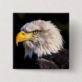 Bald Eagle Vierkante Button 5,1 Cm