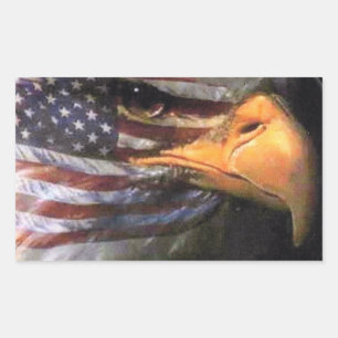 Bald Eagle - Vlag VS Rechthoekige Sticker