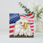 Bald Eagle voor de Amerikaanse vlag Patriottische (Staand voorkant)
