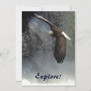Bald Eagle & Waterfall Invitation Kaarten