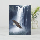 Bald Eagle & Waterfall Invitation Kaarten (Staand voorkant)
