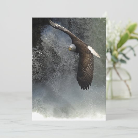 Bald Eagle & Waterfall Invitation Kaarten (Staand voorkant)