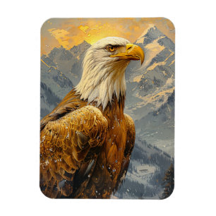 Bald Eagle Waterverf Bergen Flexibel Magneet