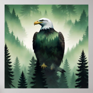 Bald Eagle Wildlife Animal Natuur Milieu Kunst Poster