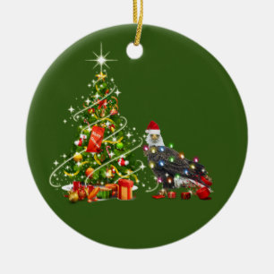 BALD EAGLE With Hat Scaft Christmas Keramisch Ornament