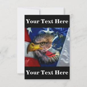 Bald Eagle Wolf American Flag Bedankkaart