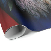 Bald Eagle Wolf American Flag Cadeaupapier (Rol Hoek)