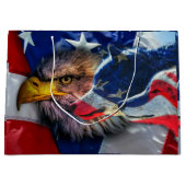 Bald Eagle Wolf American Flag Groot Cadeauzakje (Voorkant)