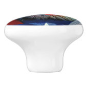 Bald Eagle Wolf American Flag Keramische Knop (Zijkant)