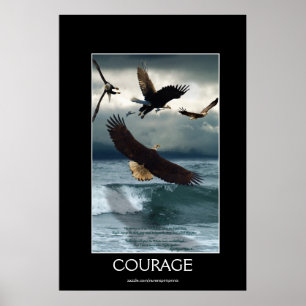 Bald Eagles COURAGE Motivatie Art Poster