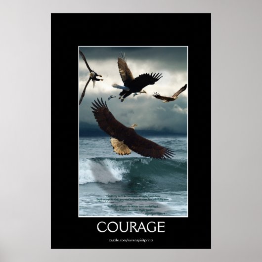 Bald Eagles COURAGE Motivatie Art Poster (Voorkant)