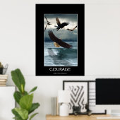 Bald Eagles COURAGE Motivatie Art Poster (Thuiskantoor)