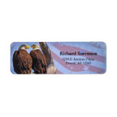 Bald Eagles Stars and Stripes Patriotic Theme Etiket (Voorkant)