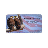 Bald Eagles Stars and Stripes Patriotic Theme Labe Etiket (Voorkant)
