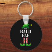 Bald Elf Matching Family Group Christmas Party Pyj Sleutelhanger (Voorkant)