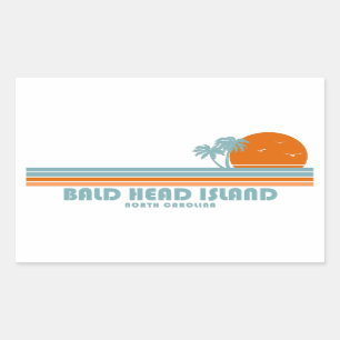 Bald Head Island North Carolina Sun Palm Trees Rechthoekige Sticker