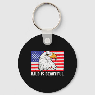 Bald is een prachtige 4 juli Independence Day Bal Sleutelhanger