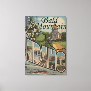 Bald Mountain, Idaho - Large Letter Scenes Canvas Afdruk