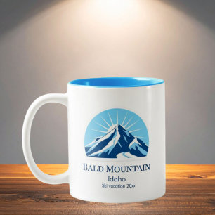 Bald Mountain Idaho skioord souvenir Tweekleurige Koffiemok