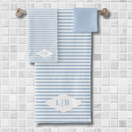 Baldaquin Bleu Initiales Serviette de bain ensembl