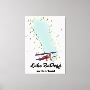 Baldeggermeer Zwitserland kaart Canvas Afdruk