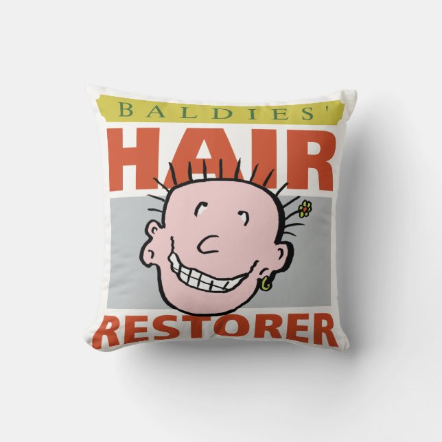 Baldies Hair Restorer. Bald Man Gift Kussen (Voorkant)