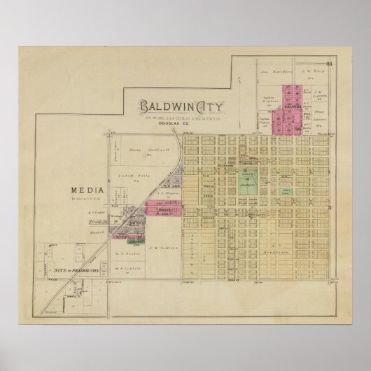 Baldwin City, Douglas County, Kansas Poster (Voorkant)