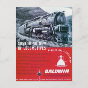 Baldwin-locomotief S-2-stoomturbine Briefkaart